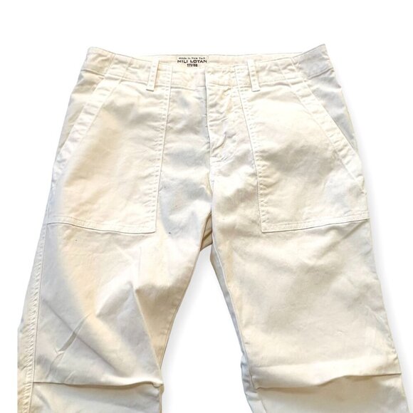 Nili Lotan Cropped Military Pants, Eggshell, Size 0, Ankle Zip, NWT - Picture 8 of 16